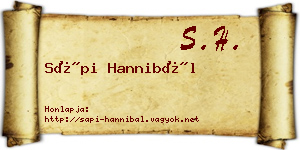 Sápi Hannibál névjegykártya